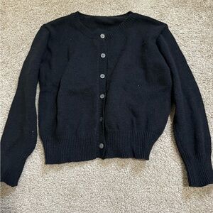 SHEIN Black Button-Up Cardigan Sweater